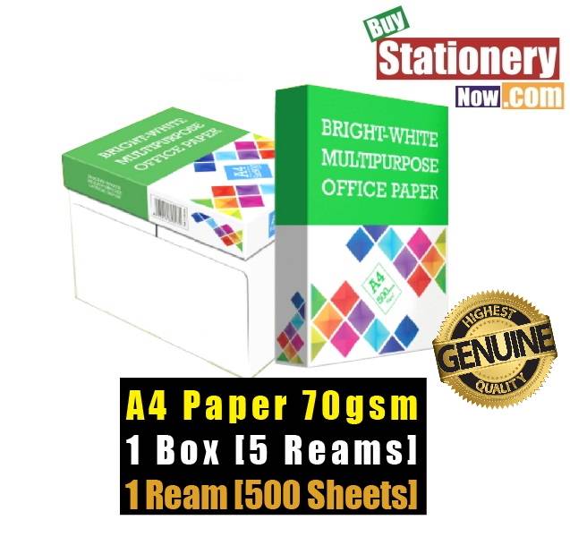BrightWhite A4 Multipurpose Office Paper 70gsm 2500 Sheets (5 Reams)